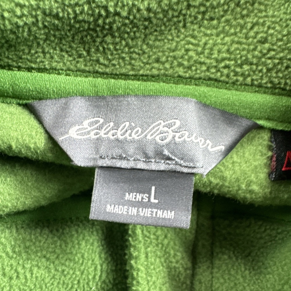 Eddie Bauer Polartec Pullover Men L Green 1/4 Zip Sweatshirt Sweater Preppy READ - Picture 5 of 13